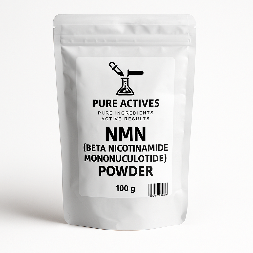 PureActivesCo Beta NMN powder – advanced anti-aging and cellular energy-boosting ingredient for premium skincare formulations.”