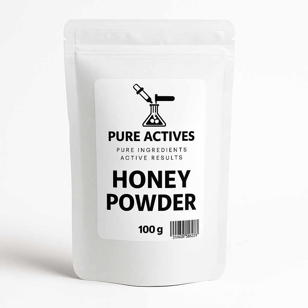 “PureActivesCo Honey Powder – natural humectant and skin-softening ingredient for moisturizing and soothing skincare formulations