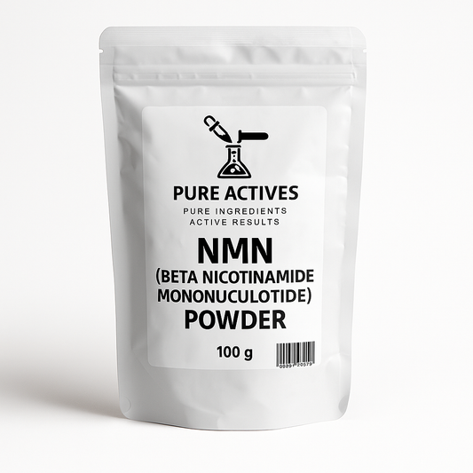 PureActivesCo Beta NMN powder – advanced anti-aging and cellular energy-boosting ingredient for premium skincare formulations.”