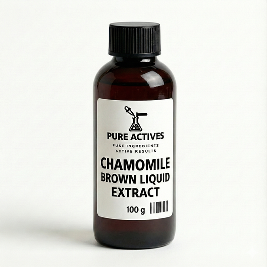 Chamomile Brown Liquid Extract | Soothing & Calming Botanical | Water-Based Cosmetic Ingredient | PureActivesCo