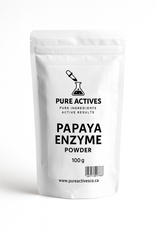 Papaya enzyme for diy projects. Raw Actives cosmetic ingredients in Canada.